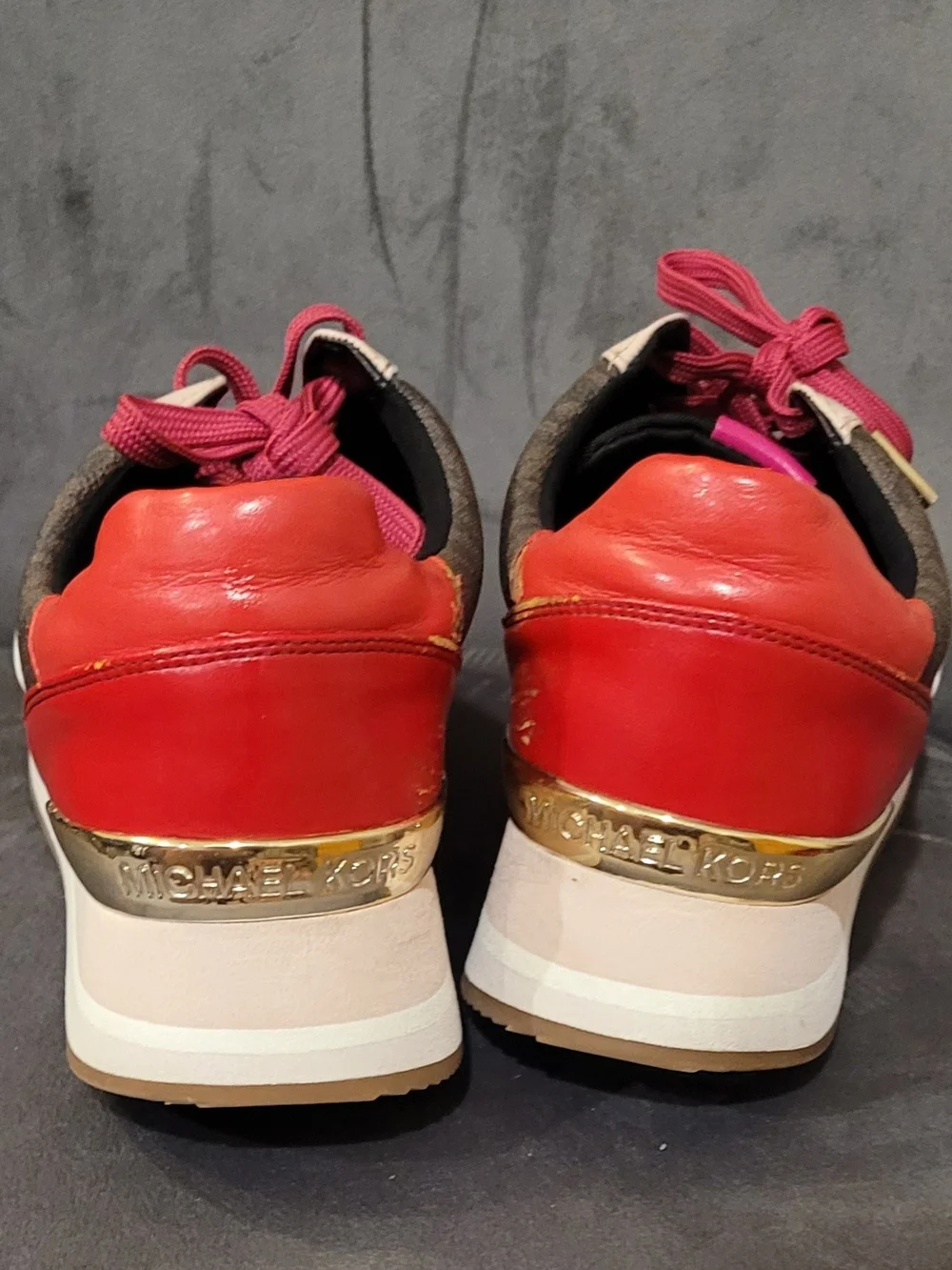 Michael Kors Pink Trim Logo-Print Women's Sneakers
